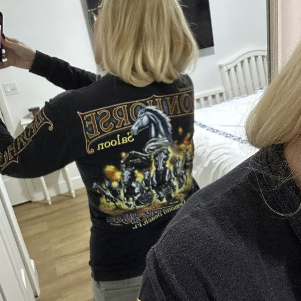 Vintage 2003 "World Famous" Iron Horse Saloon Bike Week long-sleeve shirt Size S - Picture 3 of 11